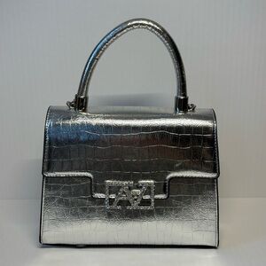 ALDO - Silver Crocodile-Embossed Handbag